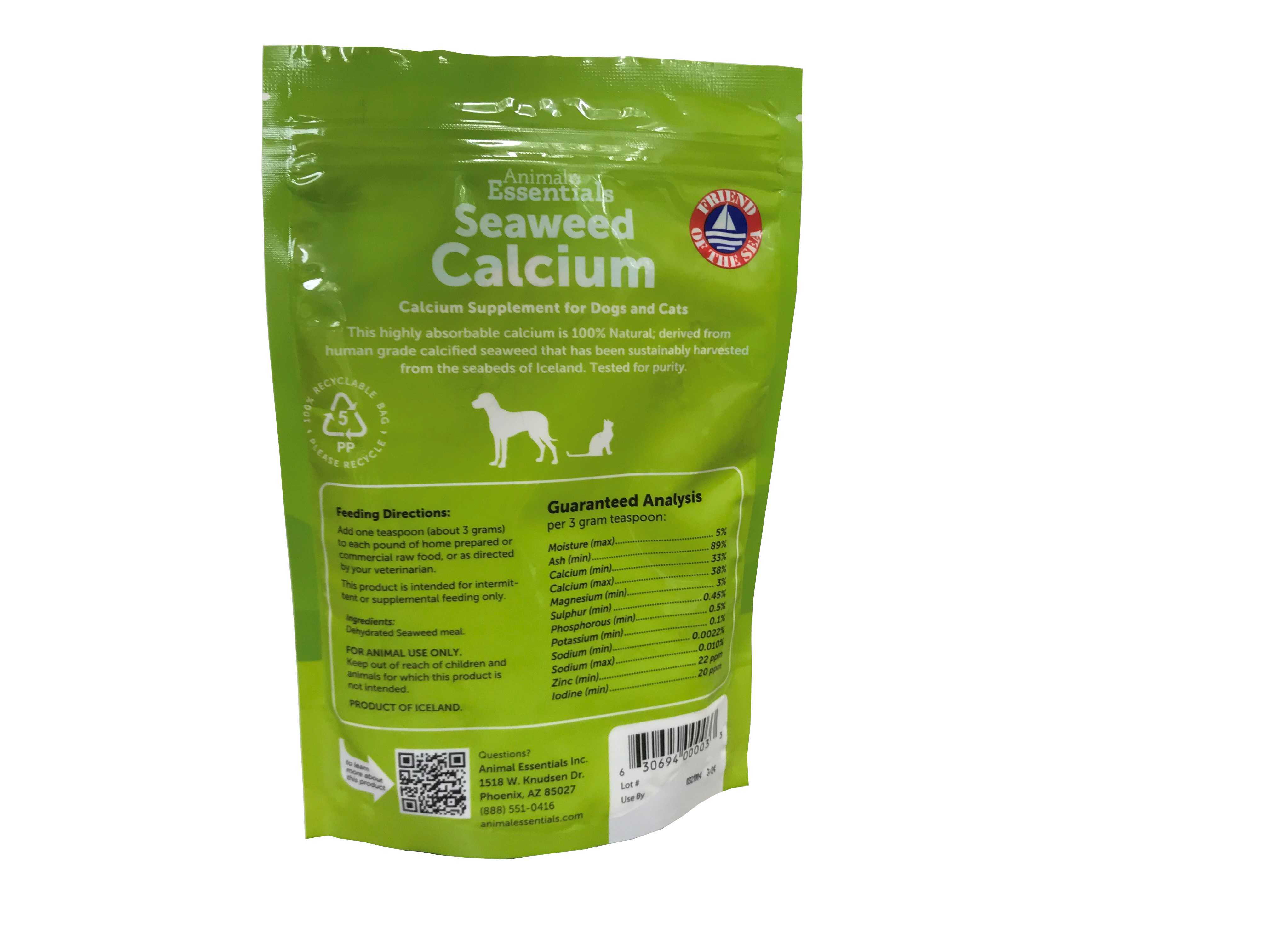 Seaweed Calcium for dogs and cats - Guaranteed Analysis
