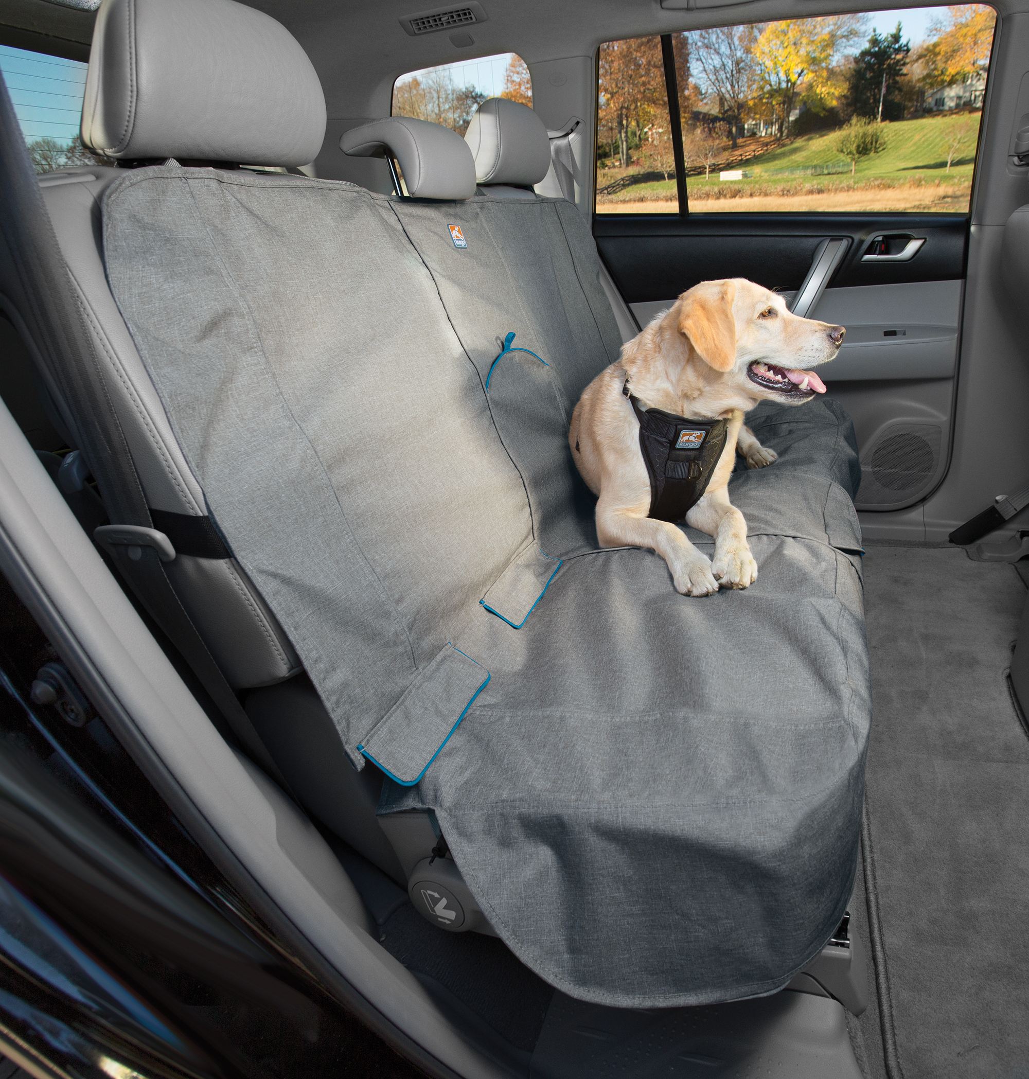 Pet Seat Covers - Kurgo Bench Seat Cover, Heather Pattern, Charcoal