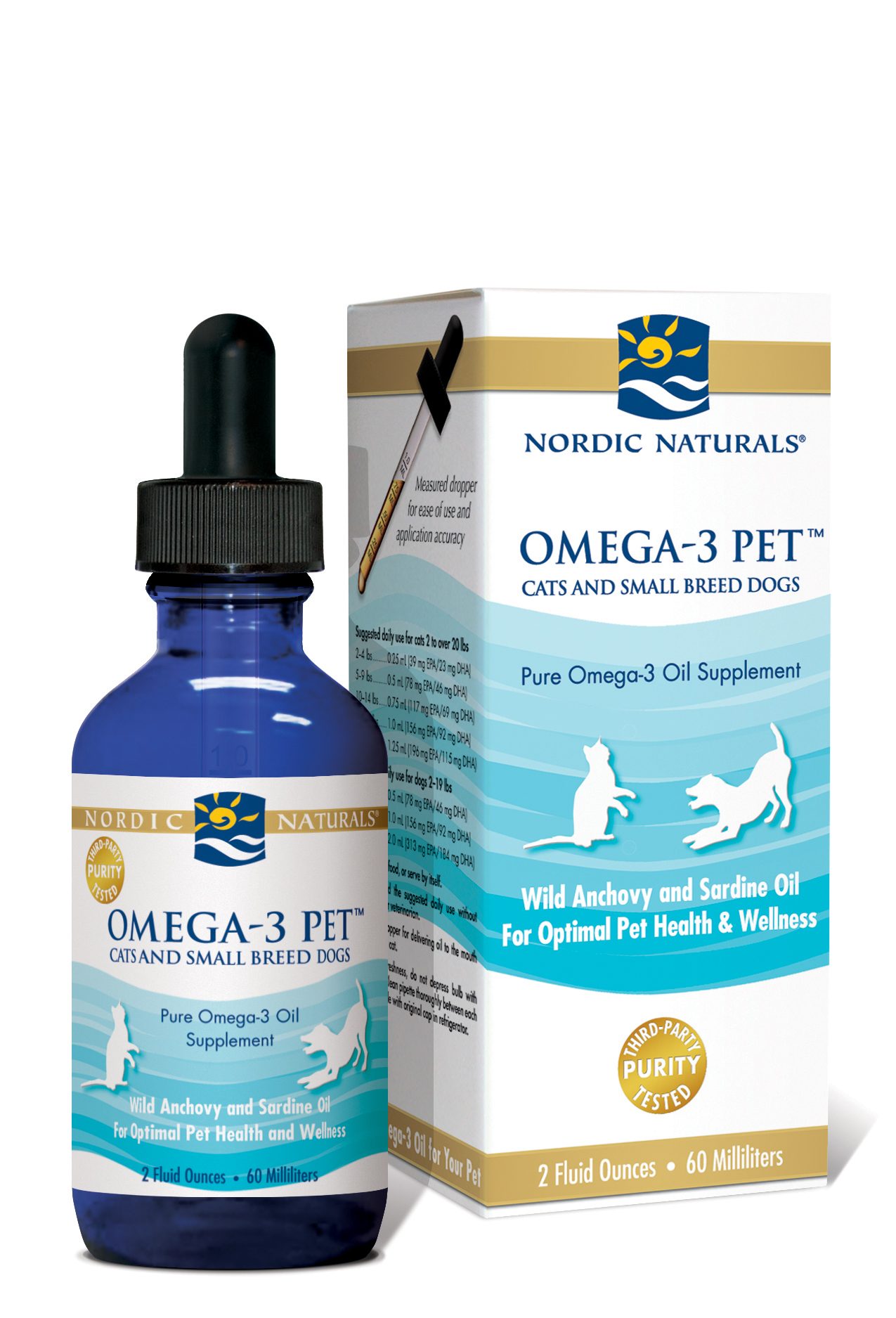 Omega-3 Pet Fish Oil for Dogs and Cats, 2 oz.