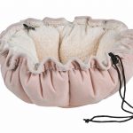 Small Dog or Cat Bed -Buttercup-Blush (Ivory Sheepskin)
