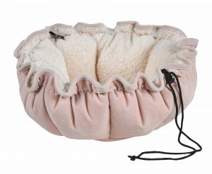 Small Dog or Cat Bed -Buttercup-Blush (Ivory Sheepskin)