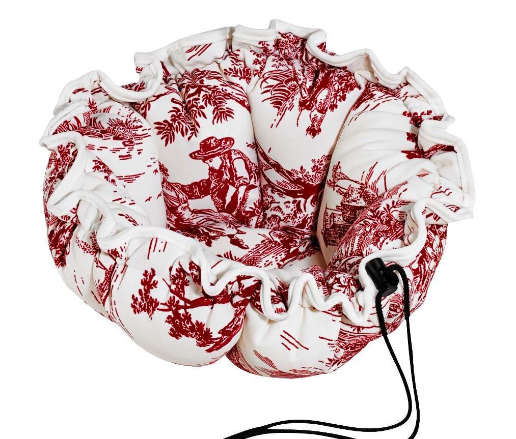 Small Dog or Cat Bed-Buttercup-Raspberry Toile