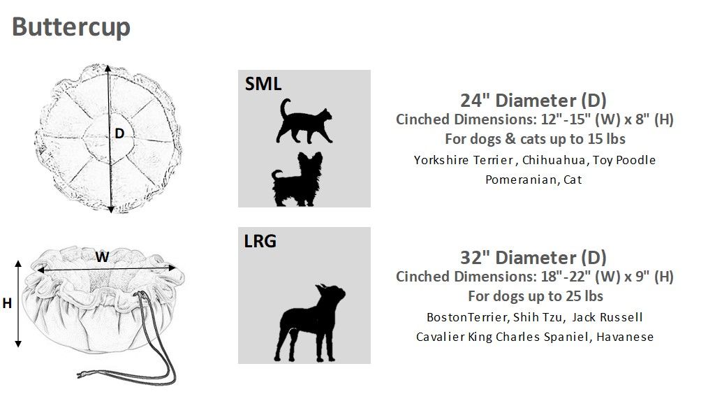 Buttercup Size Chart