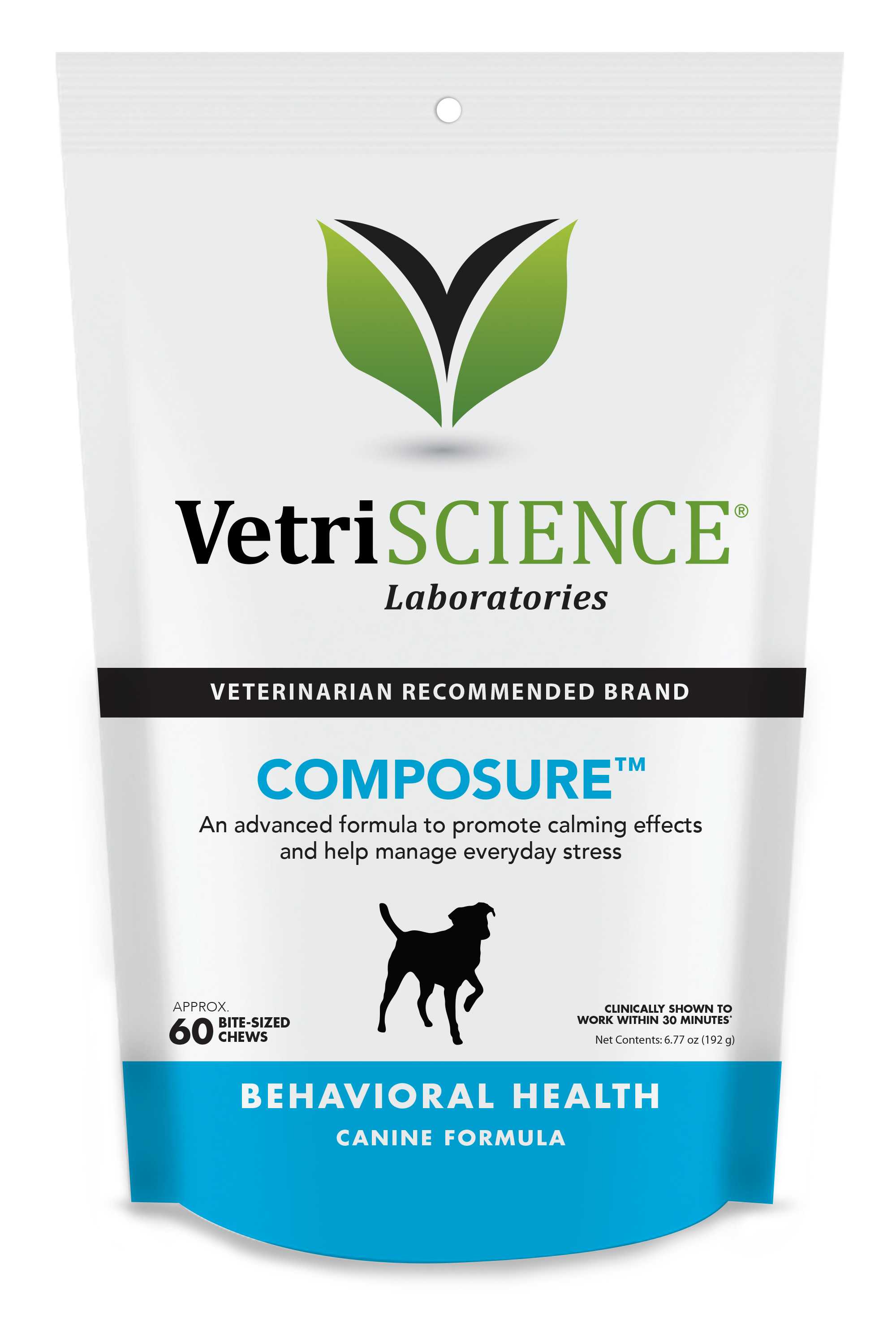 Dog Anxiety Treats - VetriScience Composure Bite-Sized Chews for Dogs (60)