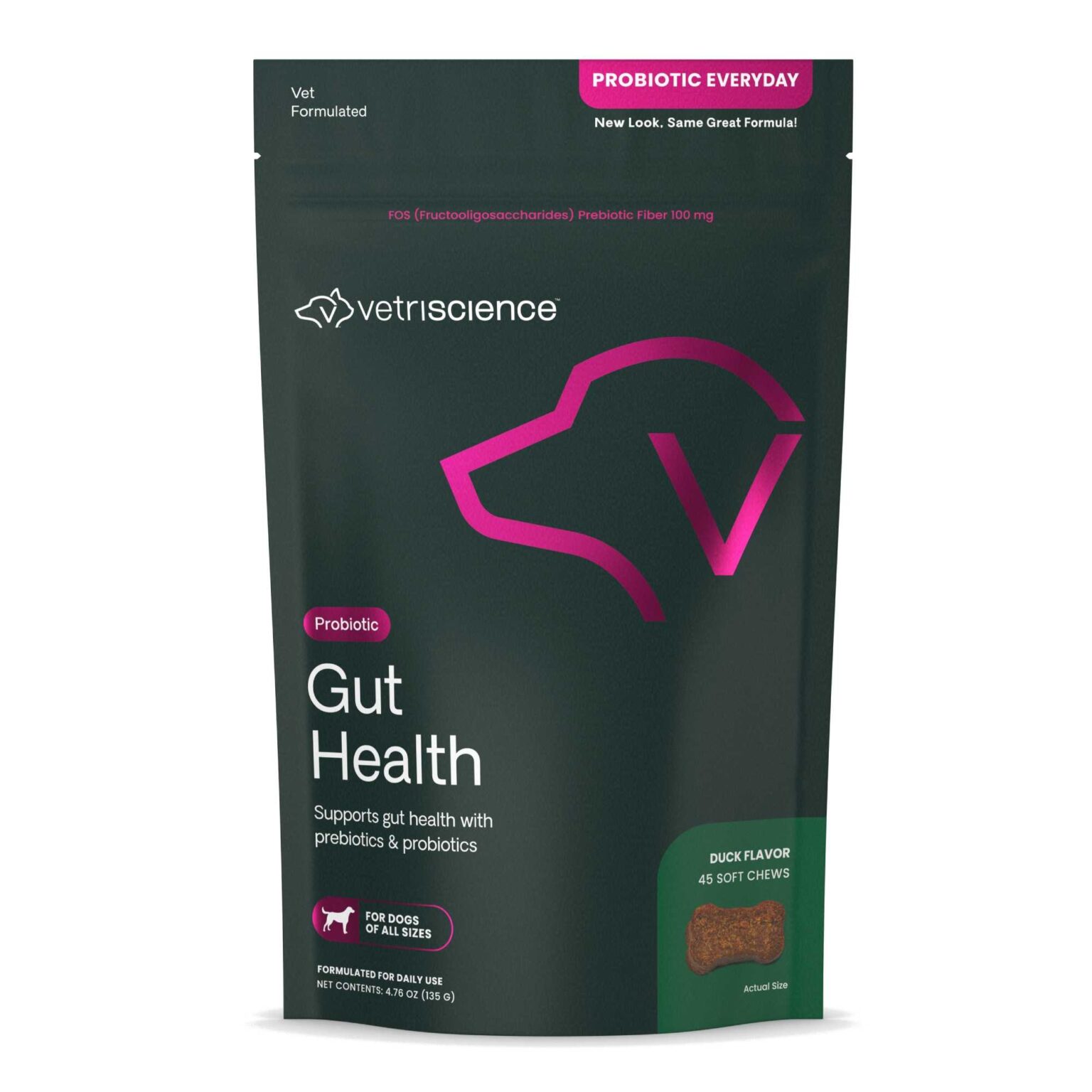 Dog Probiotics - VetriScience Gut Health Chews for Dogs - 45 pcs