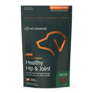 Dog arthritis supplements - VetriScience Ultimate Strength Healthy Hip & Joint - 45 Bacon Flavored Chews for Dogs