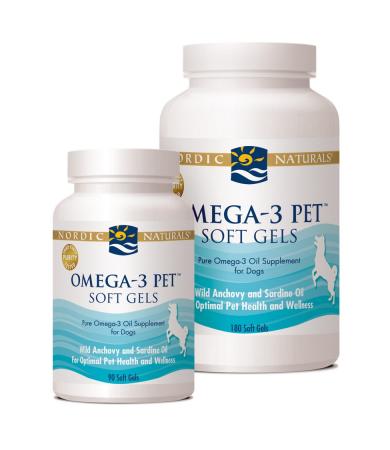 Nordic Naturals Omega-3 Pet Soft Gels Fish Oil, 90 and 180 count sizes