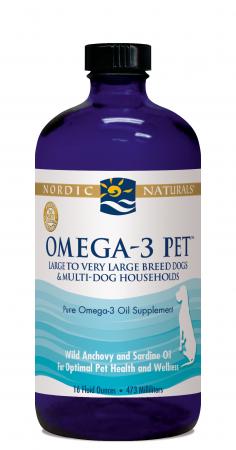 Omega-3 Fish Oil for Dogs - Large to Very Large Breeds & Multi-Dog Households, 16 oz.